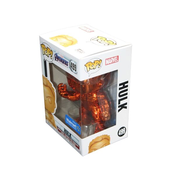 Funko POP Marvel Avengers Endgame Orange Chrome Hulk #499 Walmart Exclusive - Picture 10 of 11